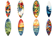 Retro Summer Surfboards Clipart, an Illustration by Pixels.Craft (Thumbnail 2 of 6)