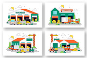 10 Warehouse Vector Illustration, a Transportation Illustration by denayunebgt (Thumbnail 3 of 4)