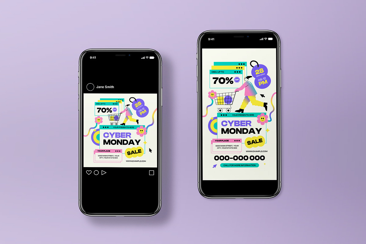 Gradient Cyber Monday Flyer Set, a Flyer Template by graphicook (Photo 3 of 3)