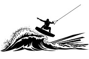 Water Ski Silhouette Vector Bundle, an Illustration by Designs_River (Thumbnail 13 of 51)