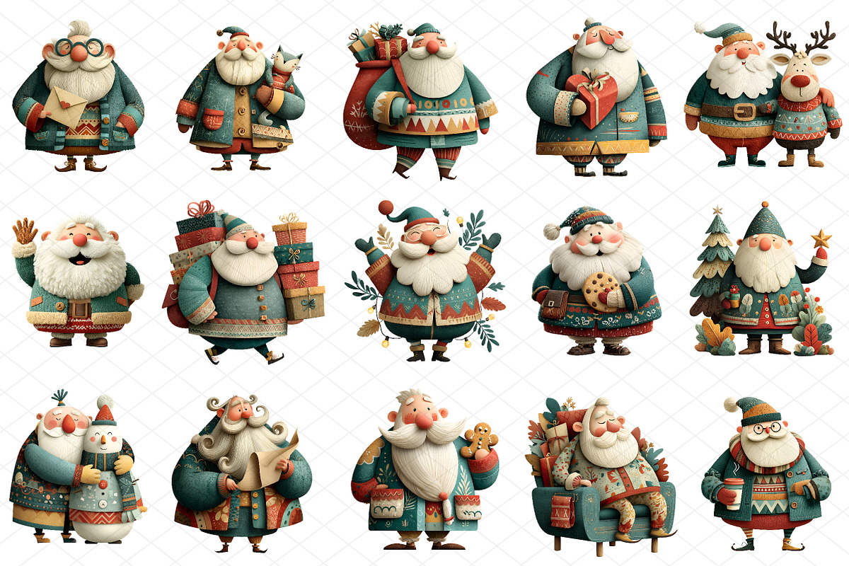 Watercolor Christmas Santa Claus Cli, an Illustration by cherrydesign (Photo 4 of 4)
