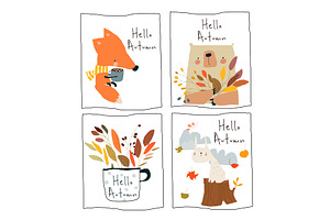 Four Little Illustration With Funny