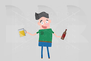 Young boy holding beer bottle 