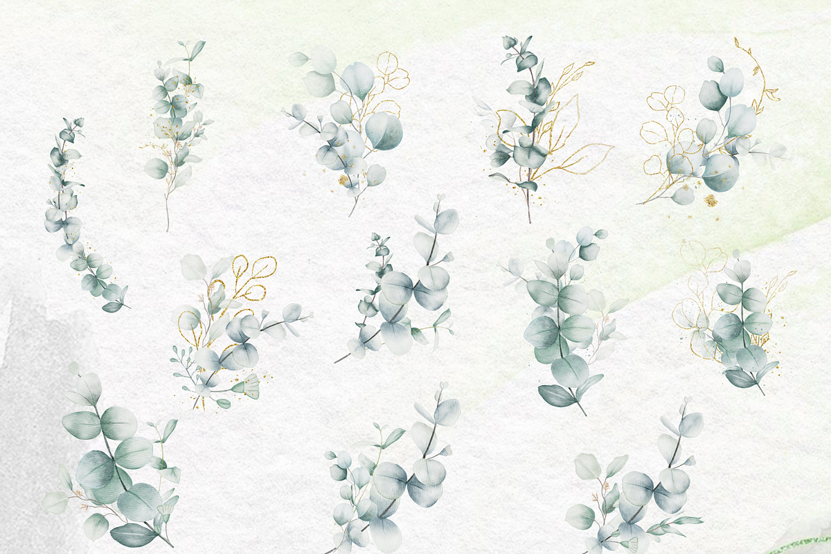 Ijo Biru Greenery Set Watercolor, an Illustration by dekkagraph (Photo 4 of 12)