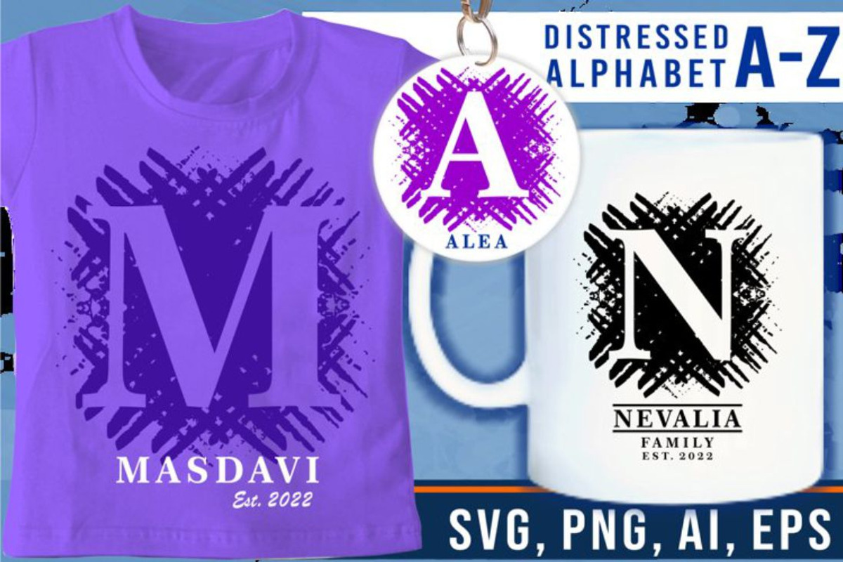 Distressed, Splash Alphabet Bundle, a Graphic by D2PUTRI (Photo 9 of 14)