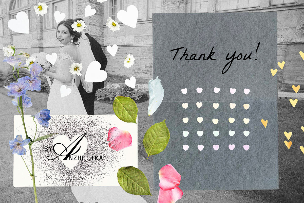 Analog Wedding Collage Kit, an Object Graphic by Anzhelika (Photo 12 of 12)
