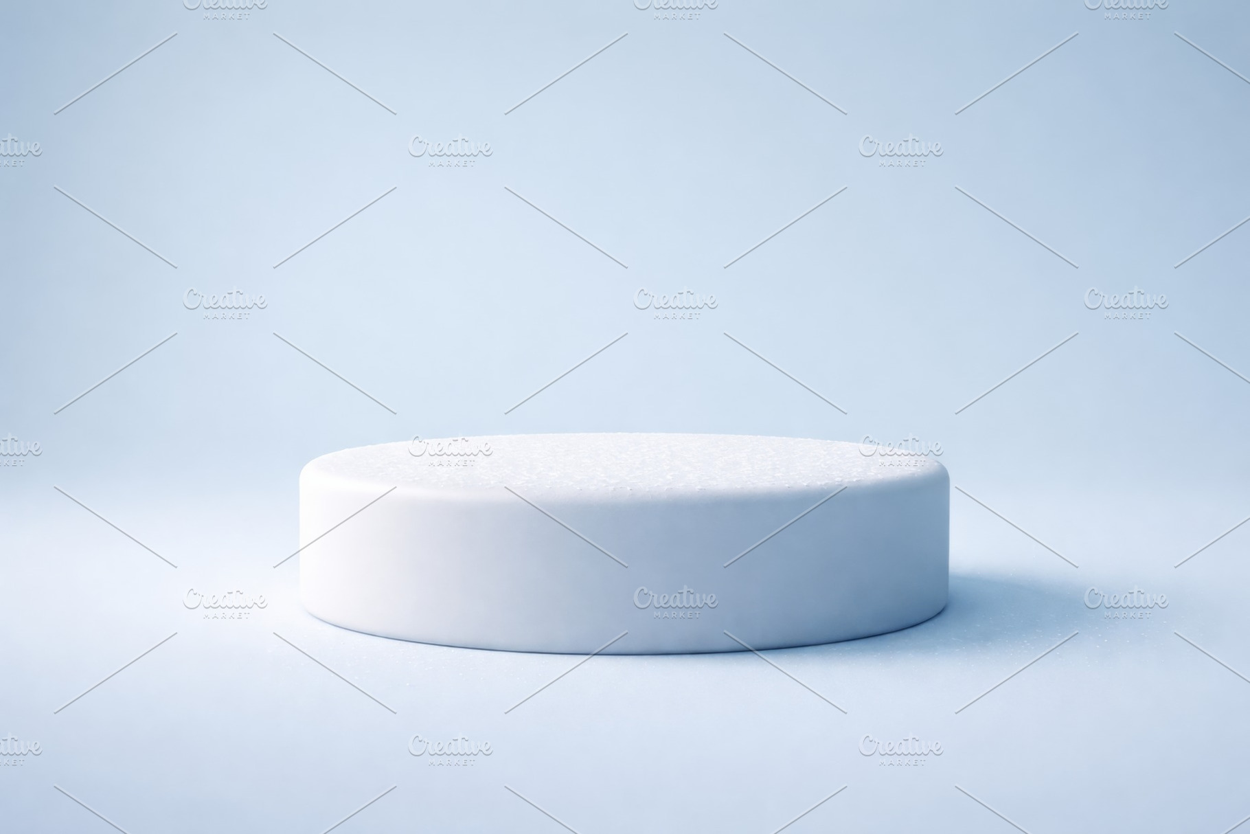 Minimalist white round podium on lig, a Photo by Dvoevnore photos
