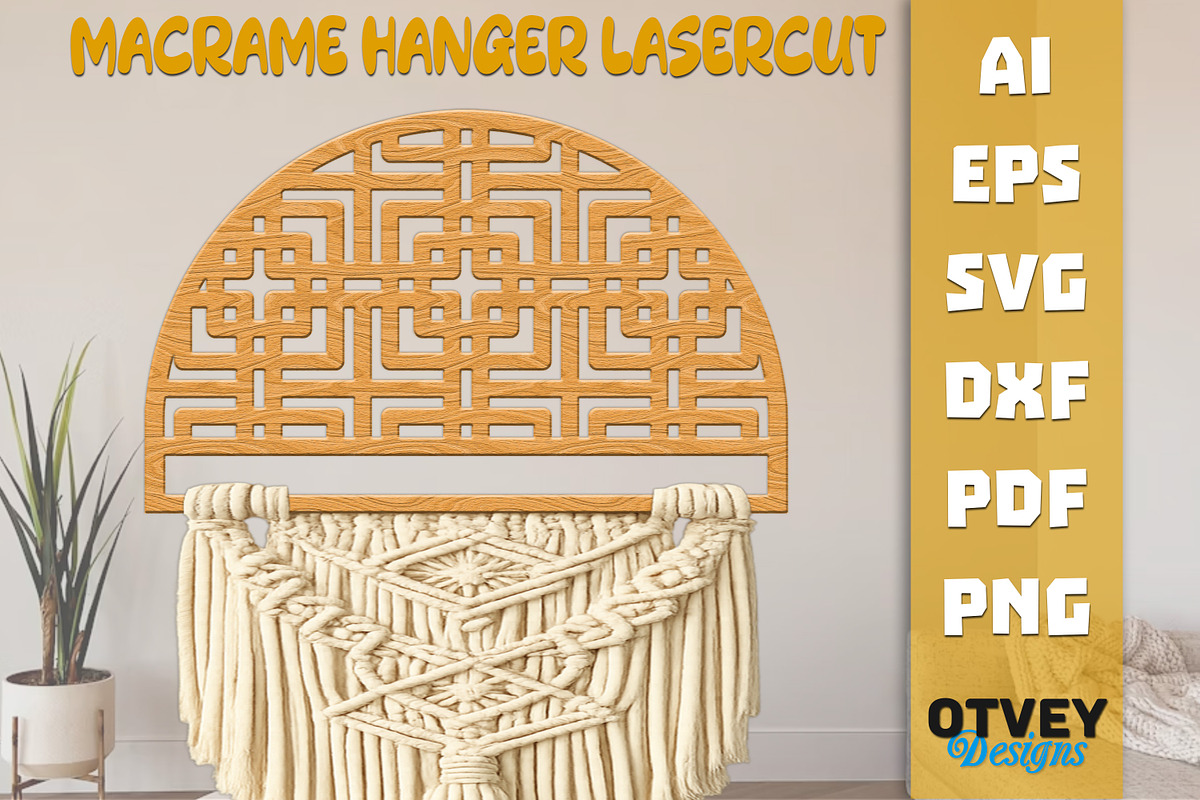 Rattan Macrame Hanger Lasercut, an Object Graphic by OTVEY DESIGN (Photo 5 of 13)