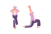 Senior people in yoga poses set, a Sport Illustration by PaperTrident (Thumbnail 2 of 7)