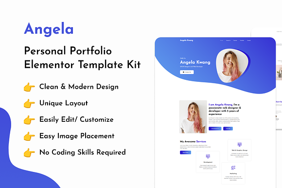 Angela - Portfolio Elementor Kit preview 5
