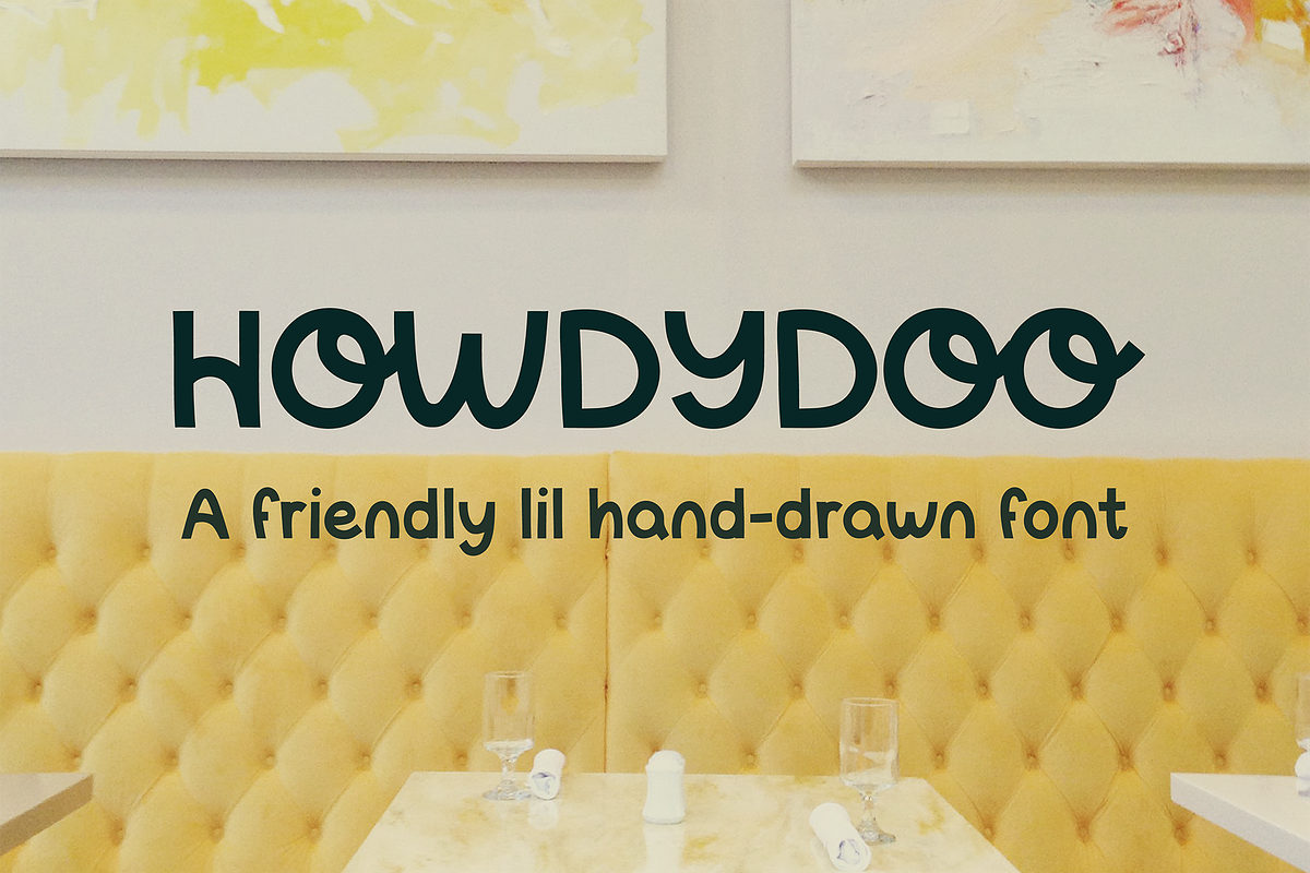 Howdydoo - Quirky hand drawn font, a Handwritten Font by Alexandra Tinsley (Photo 1 of 6)