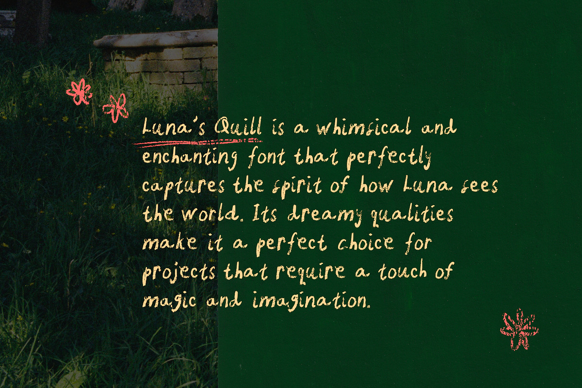 Handwritten Chalk Font Luna's Quill, a Handwritten Font by Perplexitics (Photo 6 of 10)
