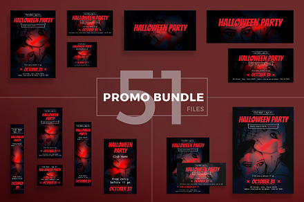 Promo Bundle | Halloween Party, a Poster Template by Amber Graphics