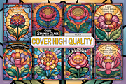 Cozy Stained Glass Flower Coloring, a Decorative Illustration by Ink Gallery (Thumbnail 5 of 5)