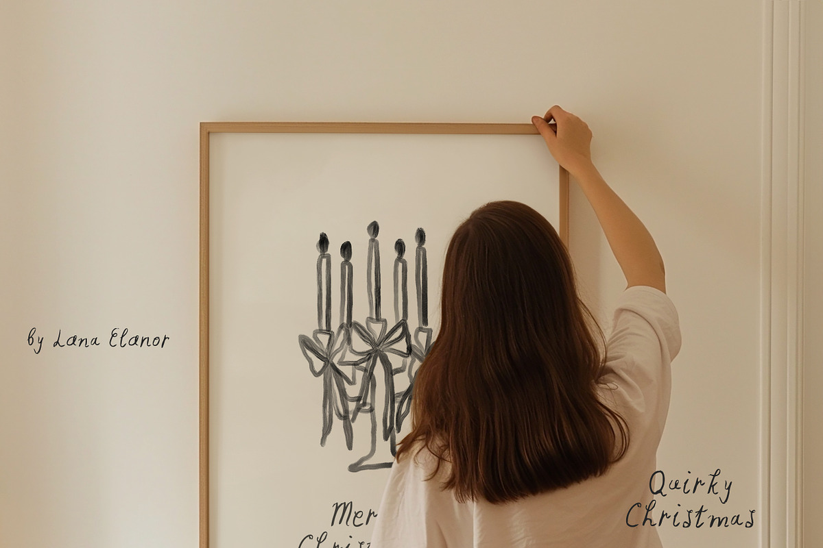 Quirky Christmas Line Drawings, an Object Graphic by Lana Elanor (Photo 2 of 12)