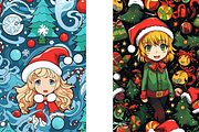 Christmas Card Design Bundle 6 Anime, a Card Template by Jay Major Designs (Thumbnail 5 of 10)