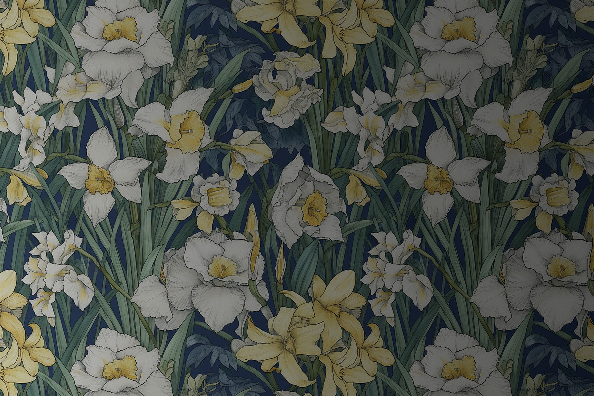 DAFFODIL & IRIS Seamless Pattern 03, a Pattern Graphic by AYAKA Studio Co. (Photo 6 of 6)