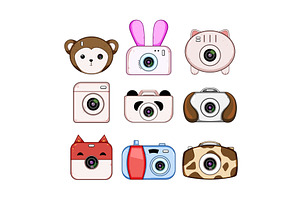 Toy cameras for children with animal, an Animal Illustration by pikepicture