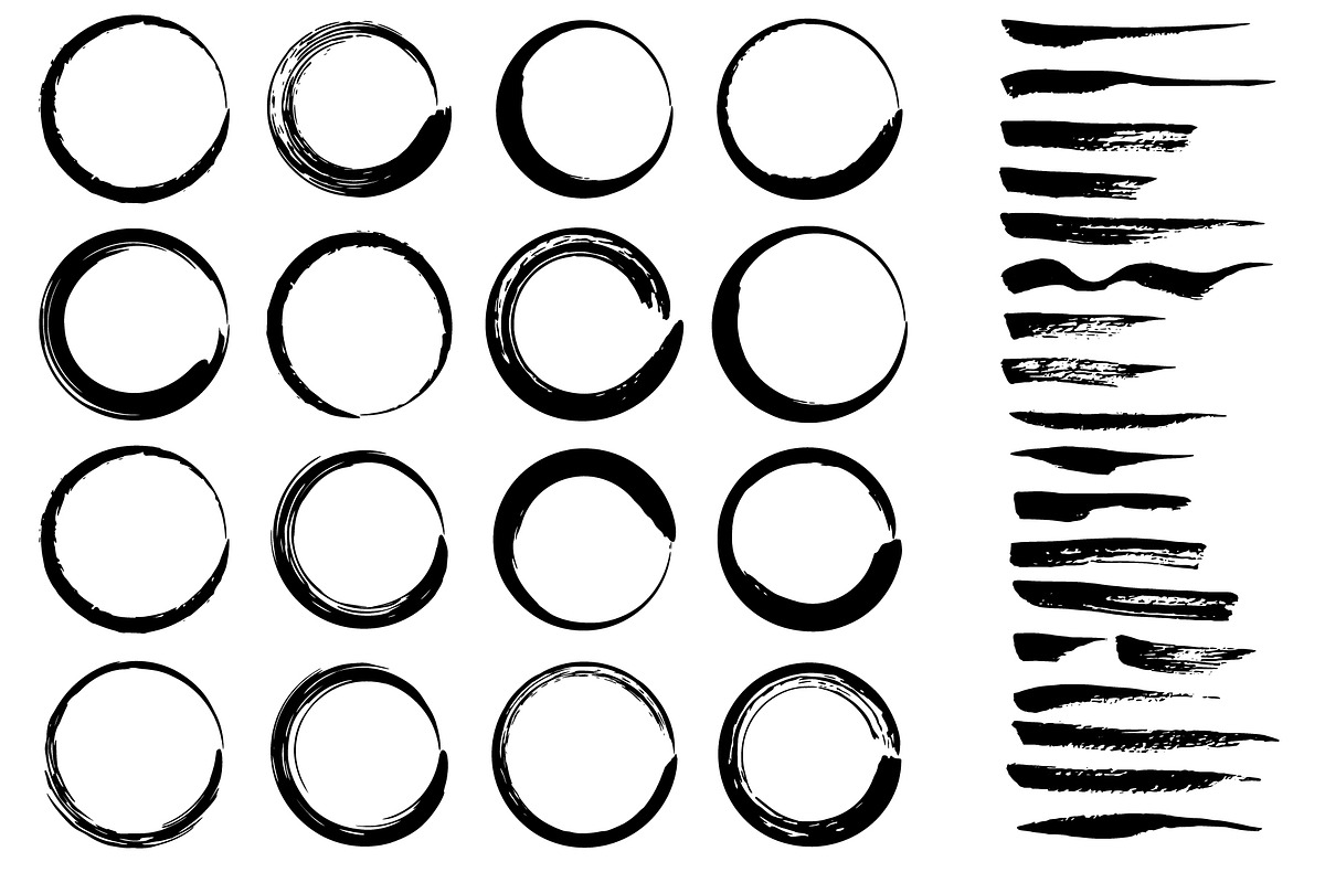 Grungy hand drawn ink art brushes preview 2