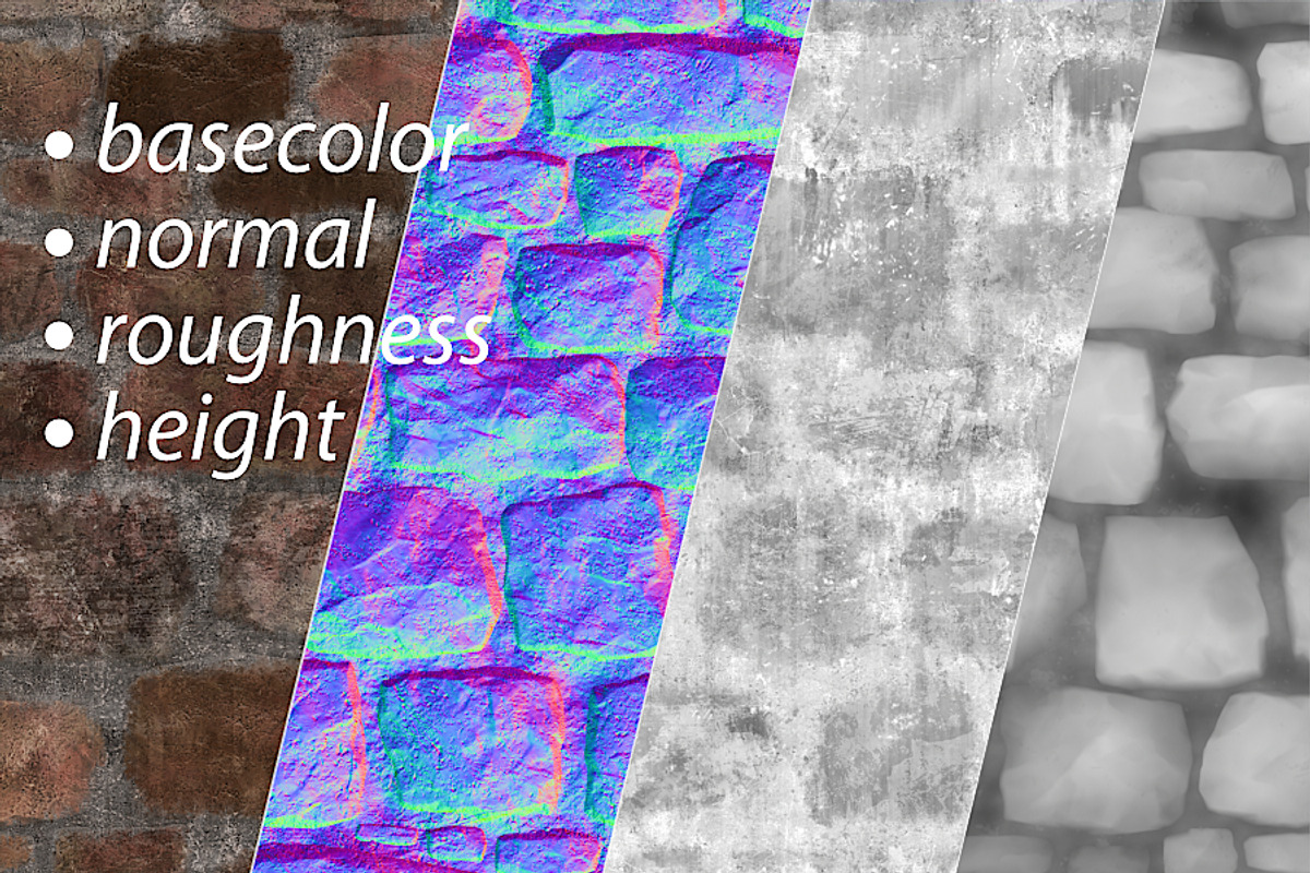 Stone Wall tileable texture set, a Textures & Material 3D Model by happy brush (Photo 2 of 7)