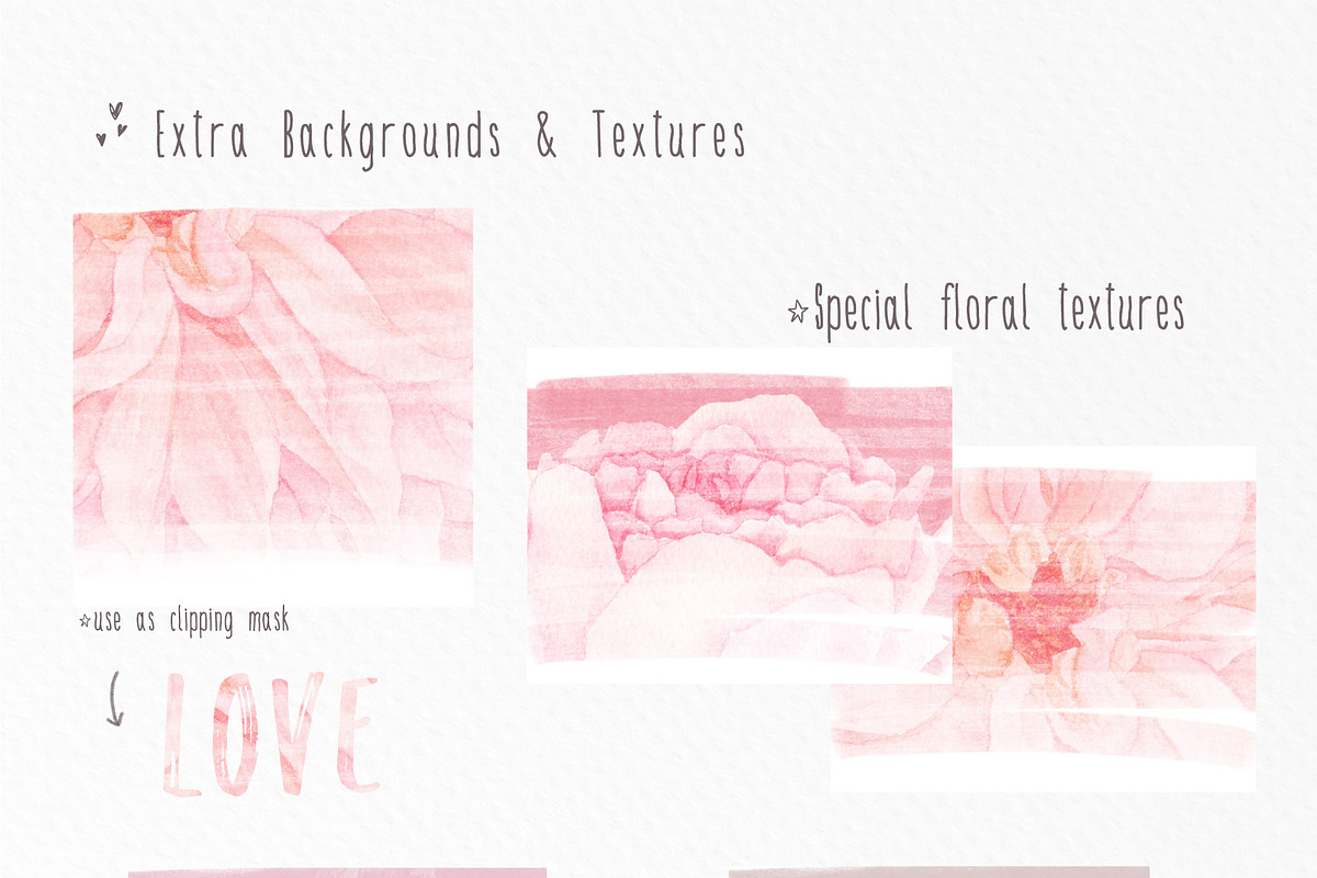 BlushPink Watercolor Floral Clipart, an Illustration by May • SHO (Photo 11 of 15)