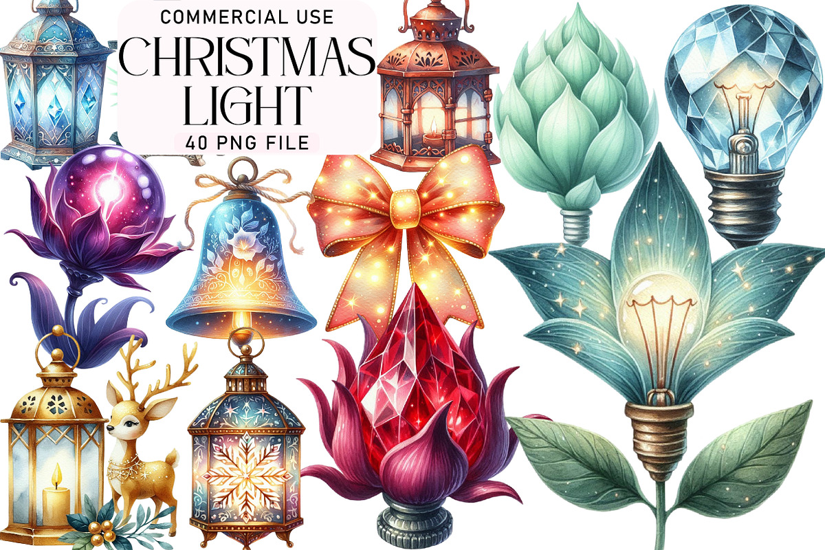 Christmas Light Clipart, an Illustration by Daily.Designs (Photo 1 of 5)