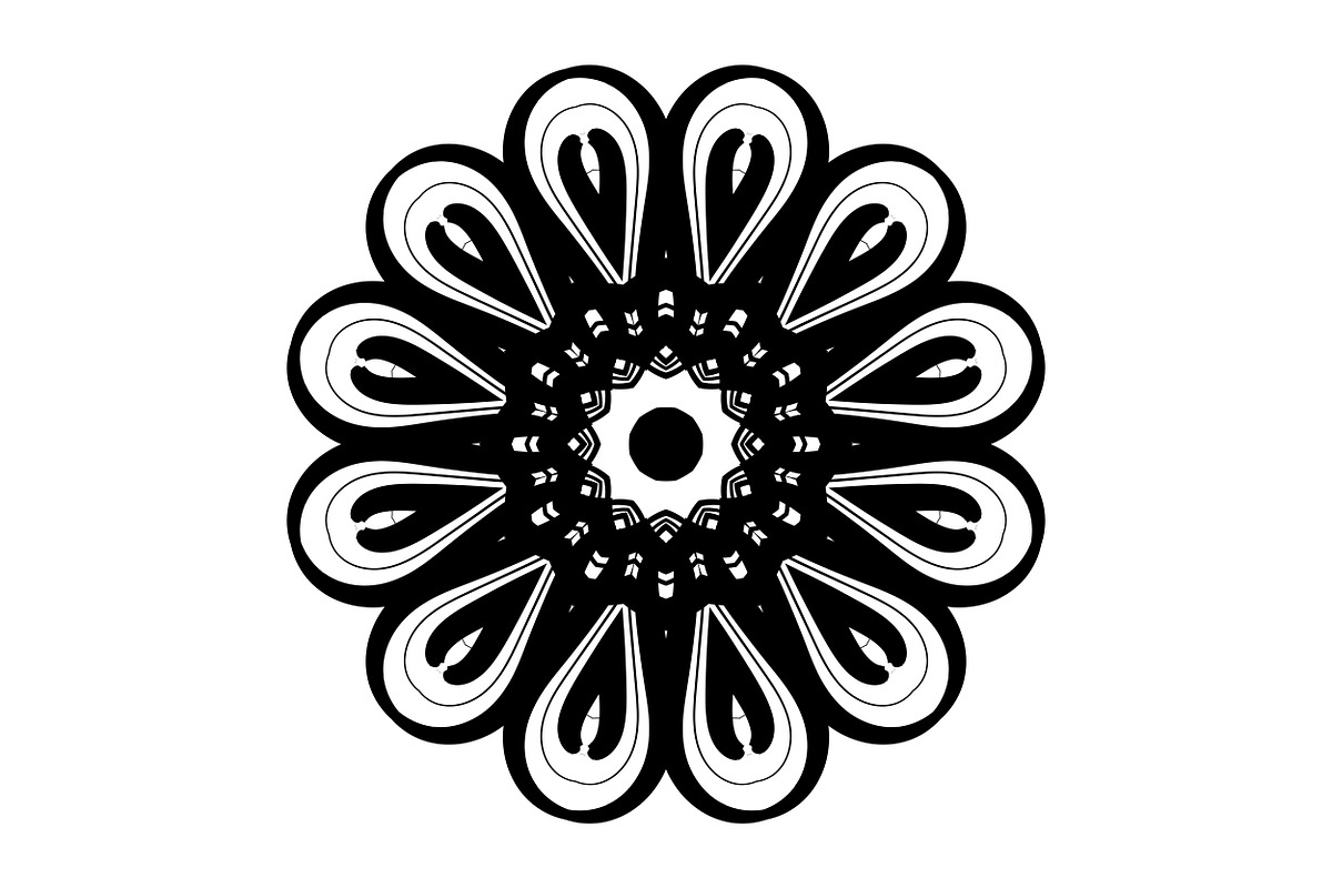Black and White Mandala Patterns Set, a Decorative Illustration by NJ Himel (Photo 72 of 101)
