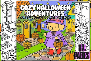 Cozy Halloween Adventures Coloring, a Seasonal Illustration by Design Station