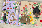 Ladies vintage, seamless pattern, a Pattern Graphic by NastiaDesignsPrints (Thumbnail 5 of 8)