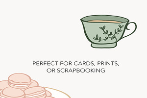 Teatime Clip Art, Tea Party Graphics