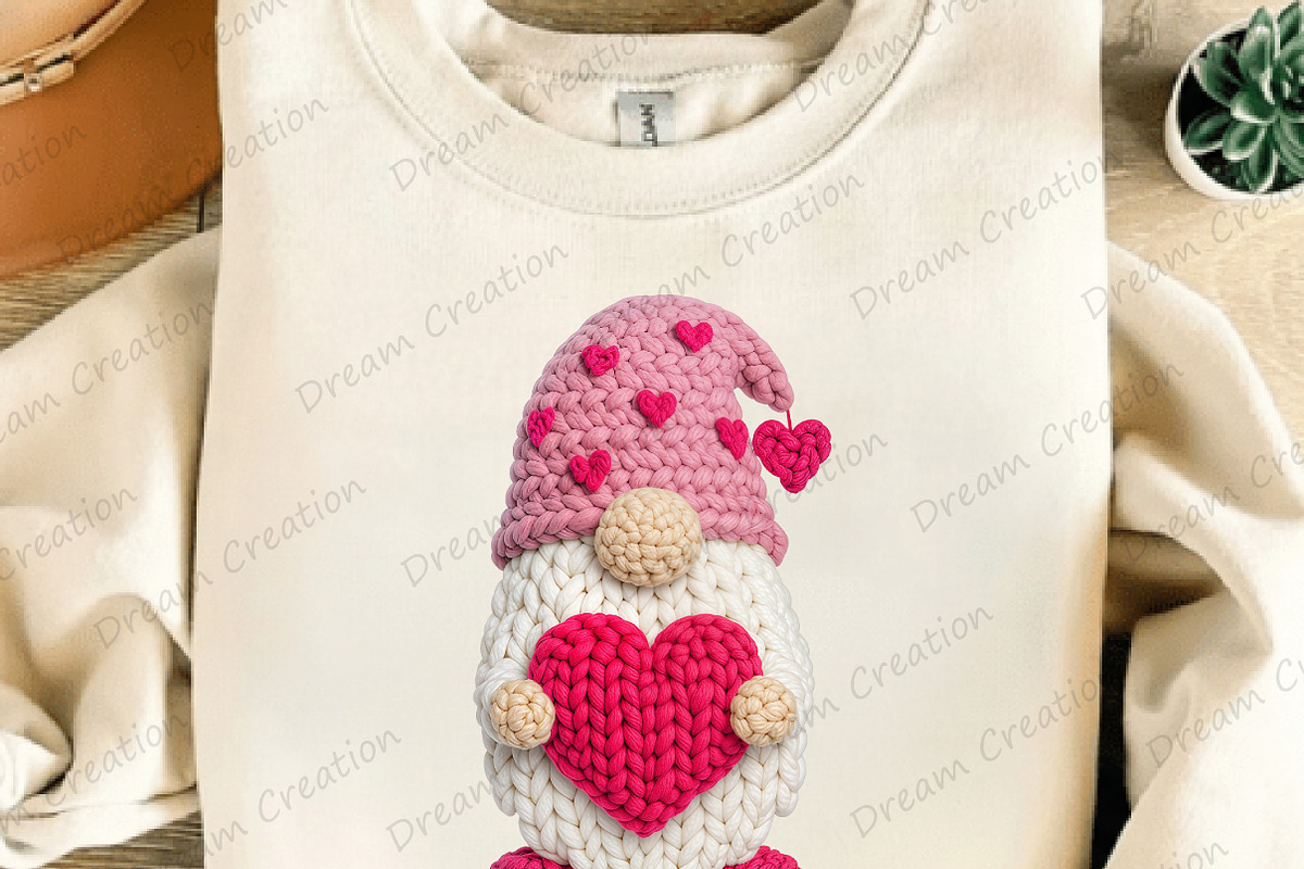Yarn Crochet Valentines Gnome PNG, an Illustration by Dream Creation (Photo 3 of 5)