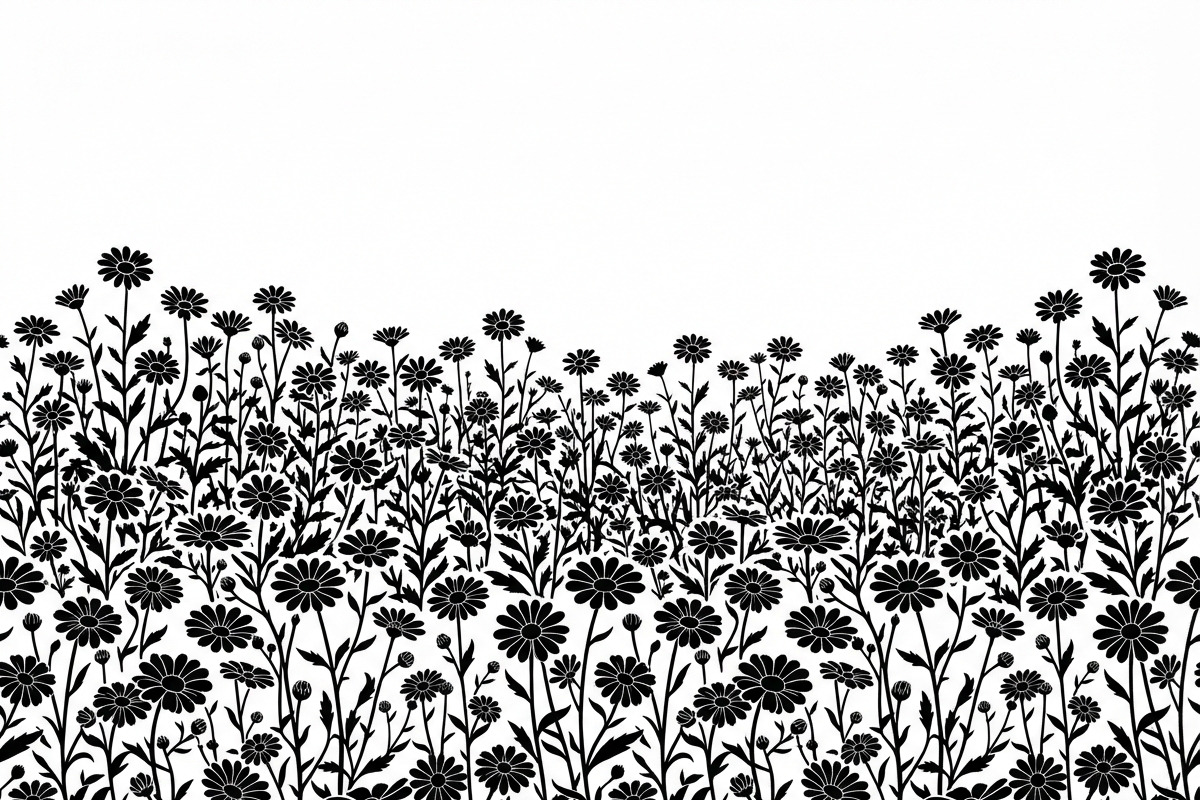 60 Daisy Flower Field Silhouette, a Seasonal Illustration by Amazin_art (Photo 25 of 35)