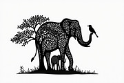 Silhouette of a Cute Elephant vector, an Illustration by Amazin_art (Thumbnail 20 of 21)