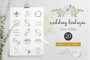 Wedding logo boutique, premade logo, a Branding & Logo Template by Marish