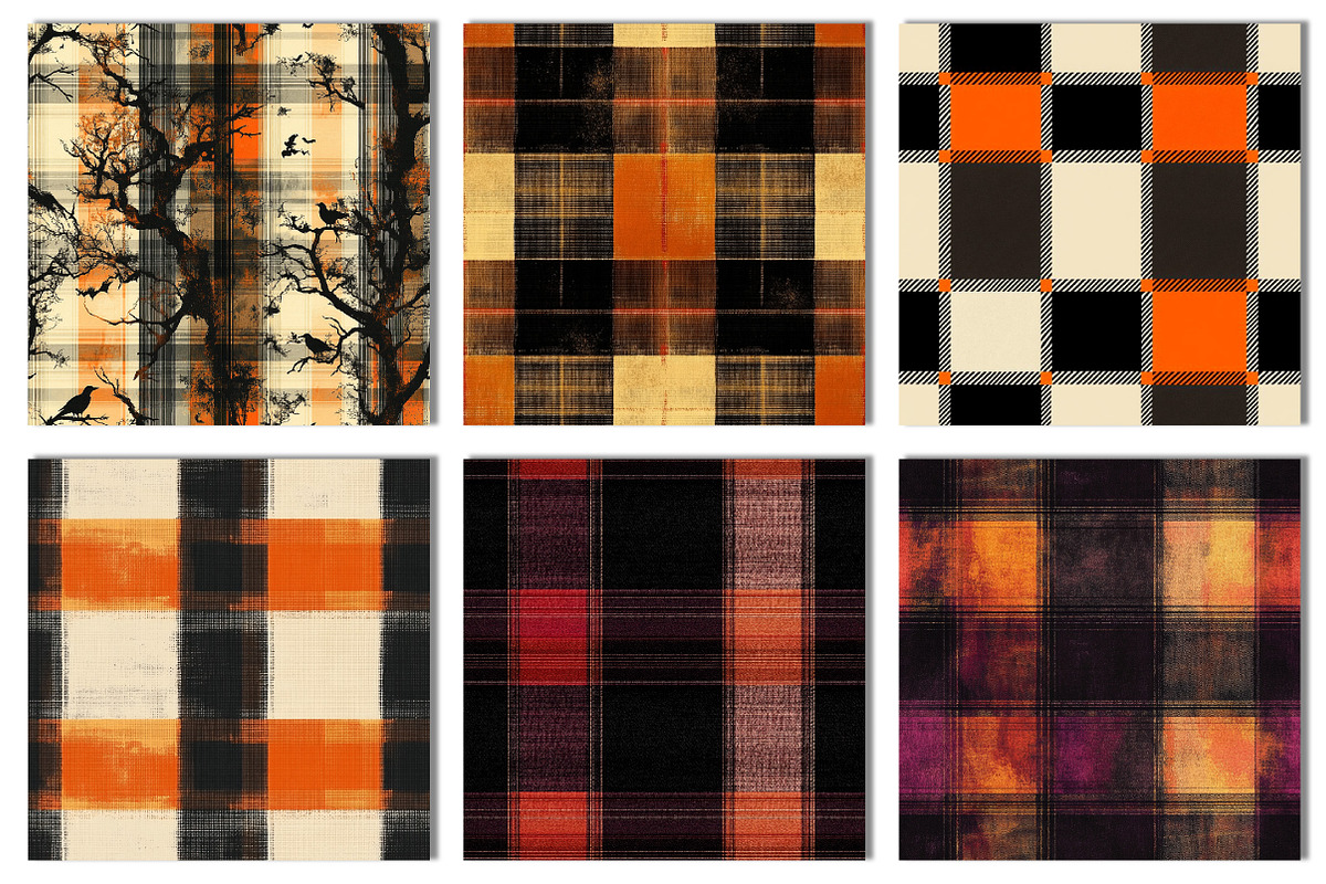 Halloween Plaid Seamless Pattern, a Pattern Graphic by Dream Creation (Photo 2 of 7)