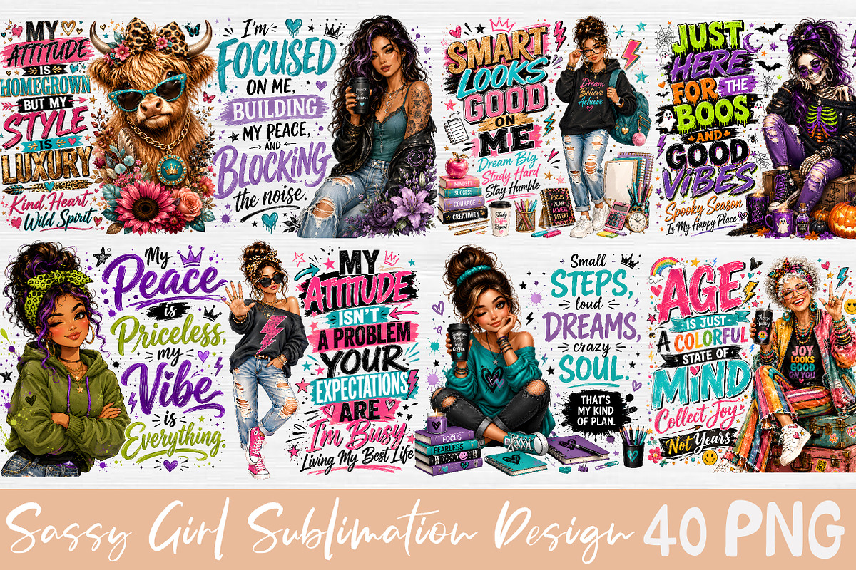 Sassy Girl Sublimation Bundle, a Seasonal Illustration by Rose Art (Photo 1 of 7)