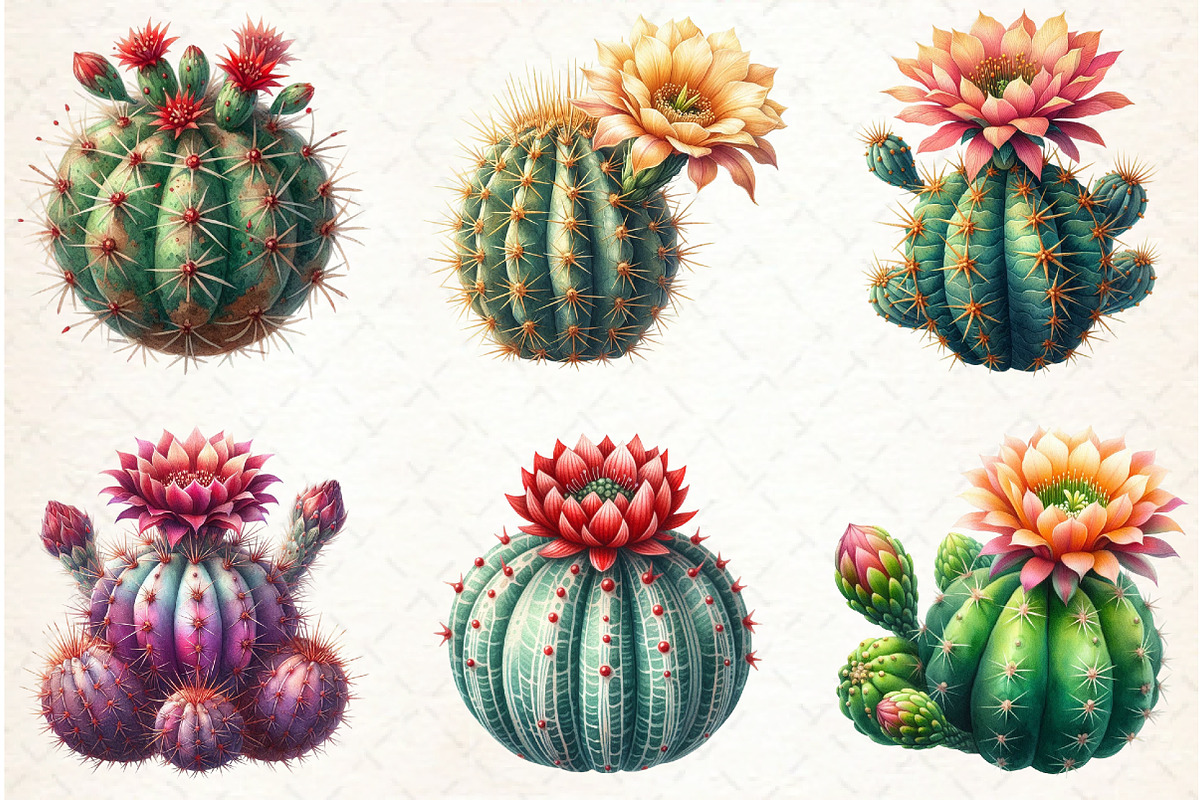 Watercolor Cactus Clipart, an Illustration by Libby Wishes (Photo 5 of 7)
