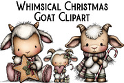 Whimsical Christmas Goat Clipart, an Illustration by Pixels.Craft (Thumbnail 1 of 6)