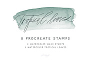 Procreate Watercolor leaves Stamps, a Shape Add-On by BohoCalligraphy (Thumbnail 1 of 3)