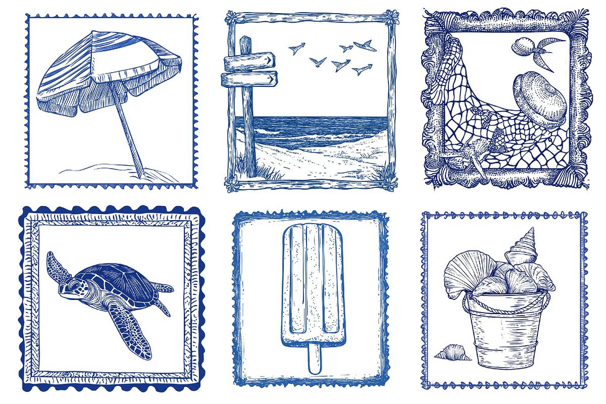 Summer Coastal Sublimation Clipart, an Illustration by Dream Creation (Photo 3 of 7)