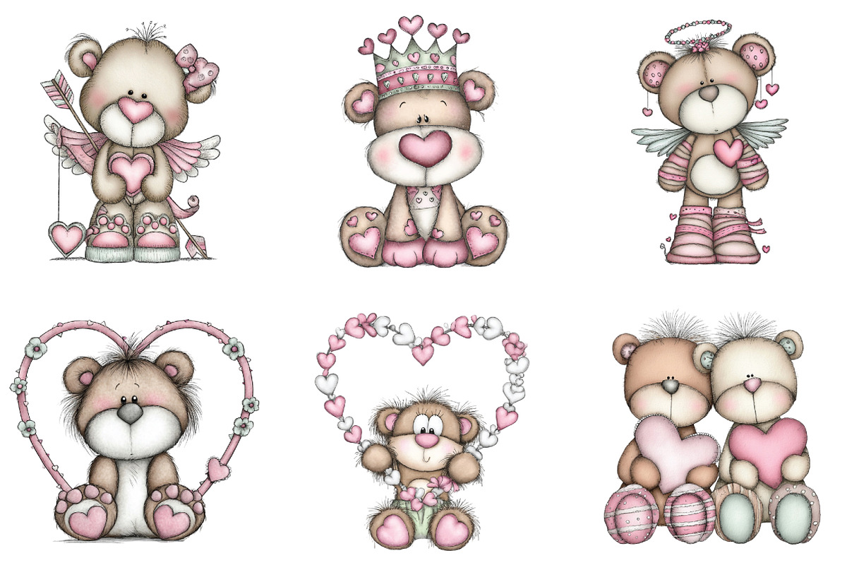 Whimsical Teddy Bear Valentine Clipa, a Graphic by CraftArtStudio (Photo 4 of 6)