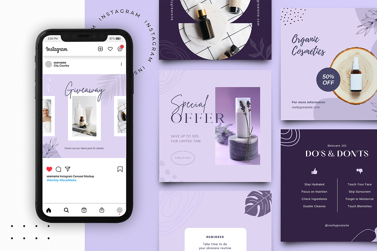 Purple Cosmetic Instagram Post, a Social Media Template by Rongbaaz (Photo 2 of 3)