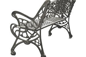 Isolated image of metal bench, an Architecture Photo by DanFLCreativo