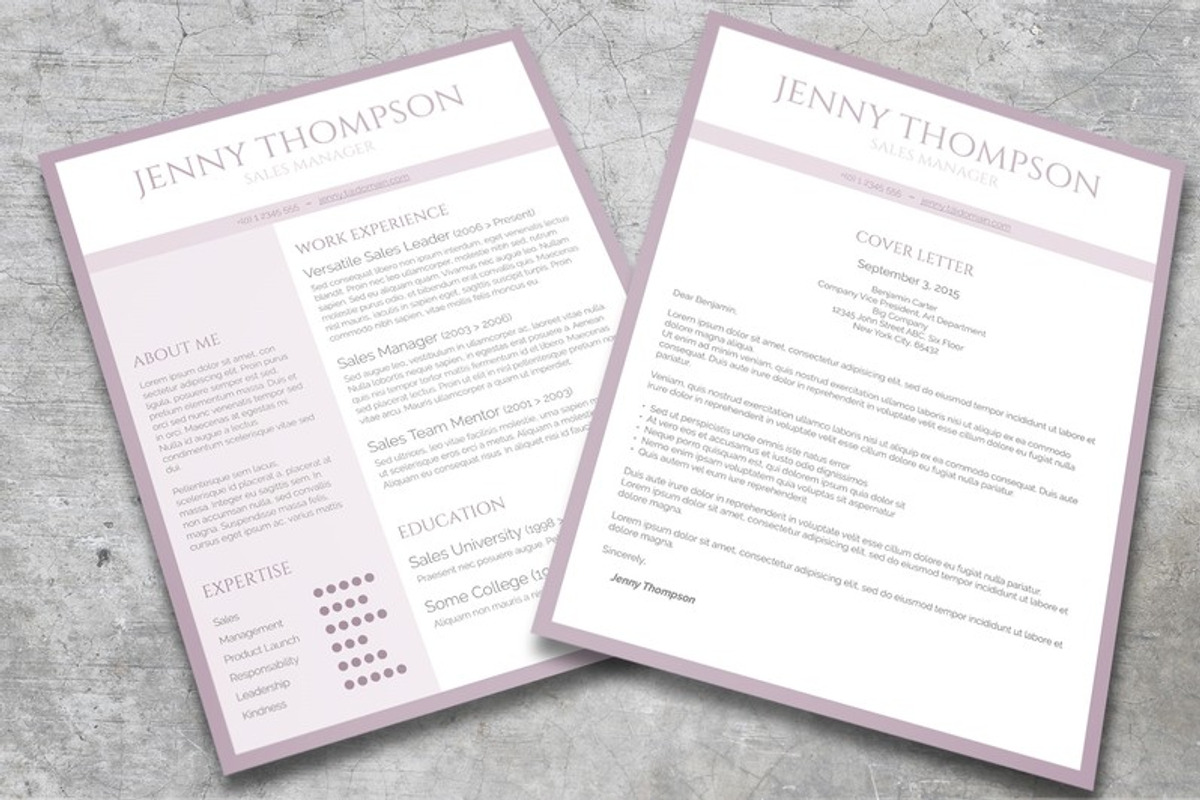 Sweet Lila Resume Template, a Resume Template by Visual Impact (Photo 2 of 3)