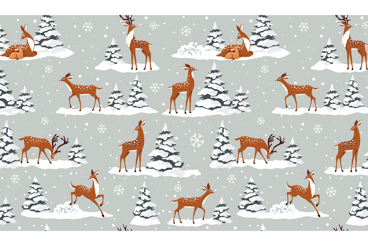 Seamless pattern with deer, a Pattern Graphic by JulianArt (Photo 2 of 4)