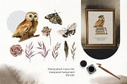 Dark Academia watercolor clipart set, an Education Illustration by Color Hugs Art (Thumbnail 2 of 10)