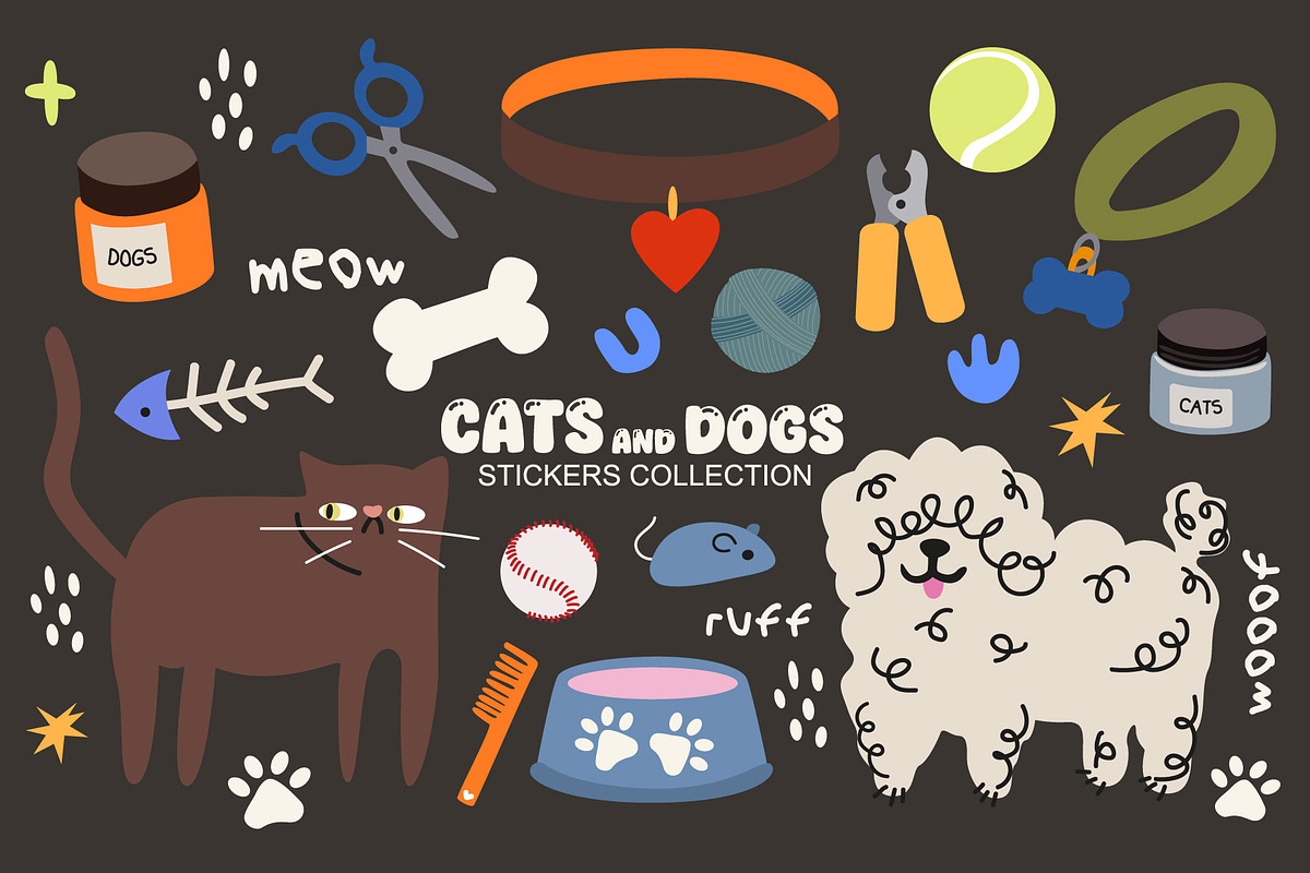 Cats and dogs vector illustrations, an Animal Illustration by Luamor (Photo 3 of 15)