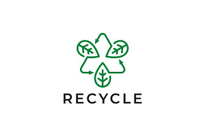 Recycle Leaf Natural Organic Logo, a Branding & Logo Template by Signatoro