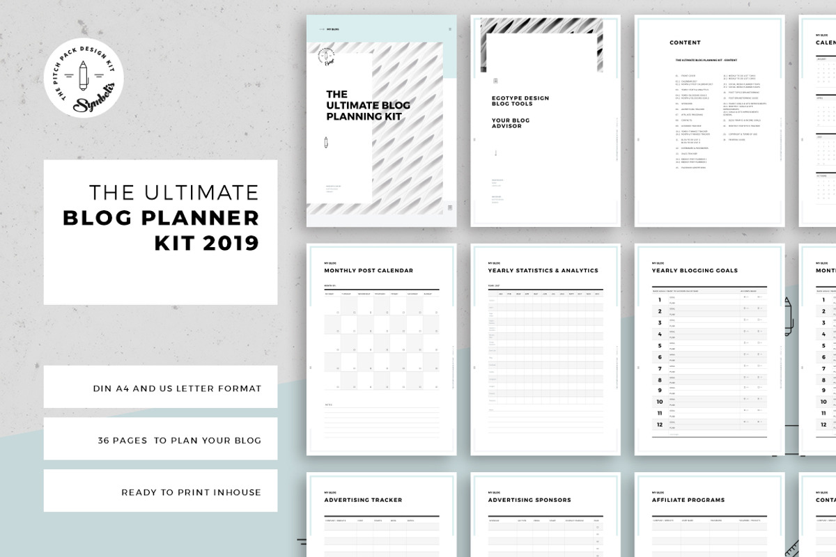 Ultimate Blog Planner Kit, a Stationery Template by Egotype (Photo 12 of 12)