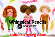 Procreate Whimsical Pencil Brushes, a Brush Add-On by Fashion Workshop Bkk (Thumbnail 1 of 11)